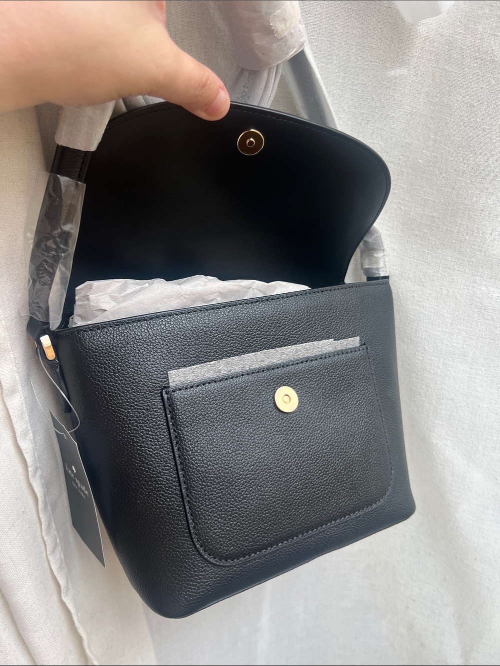 Kate Spade Elsie KE390 Black Pebbled Leather Crossbody NWT - Picture 2 of 7